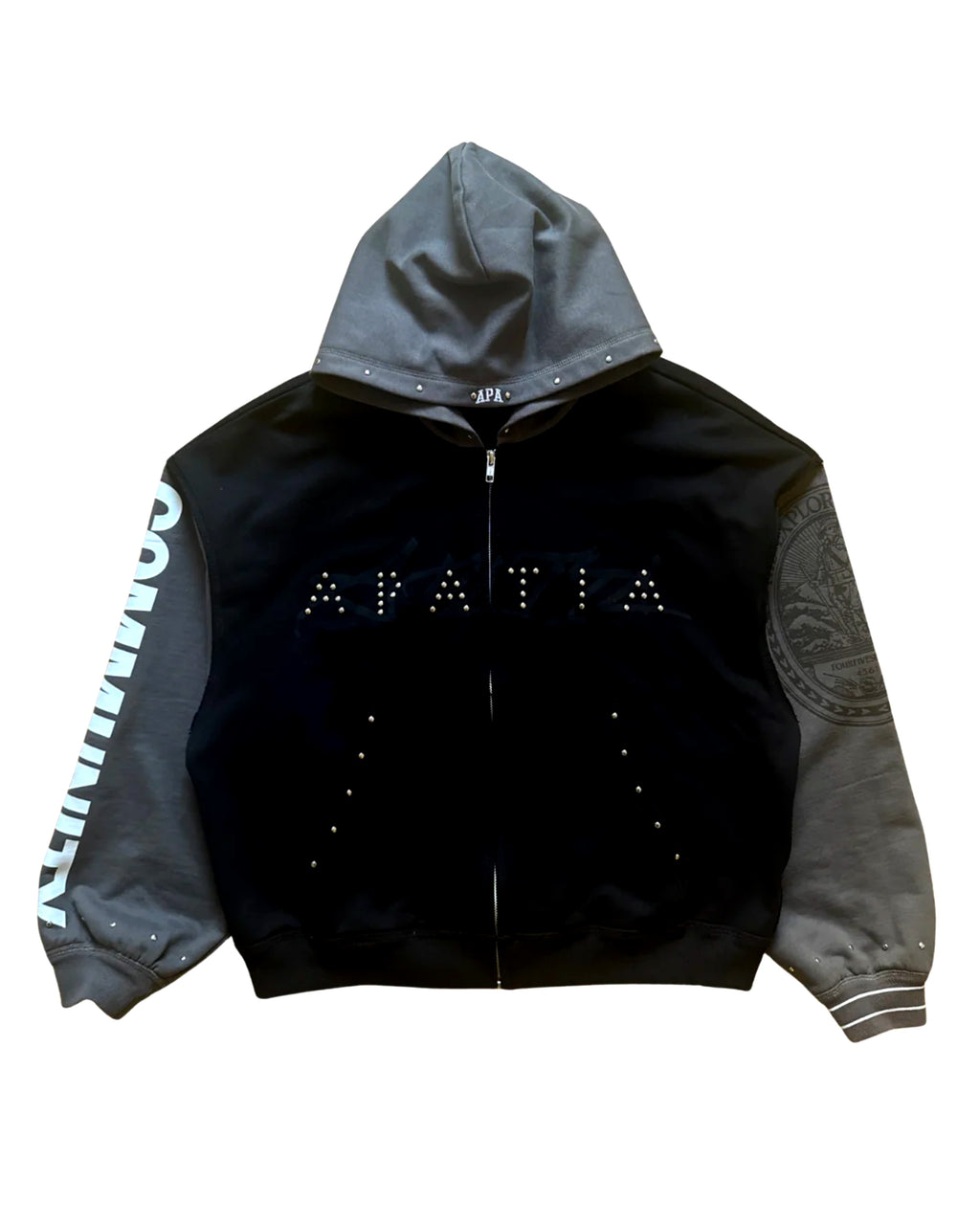 APATIA CENSORED ZIP-UP HOODIE