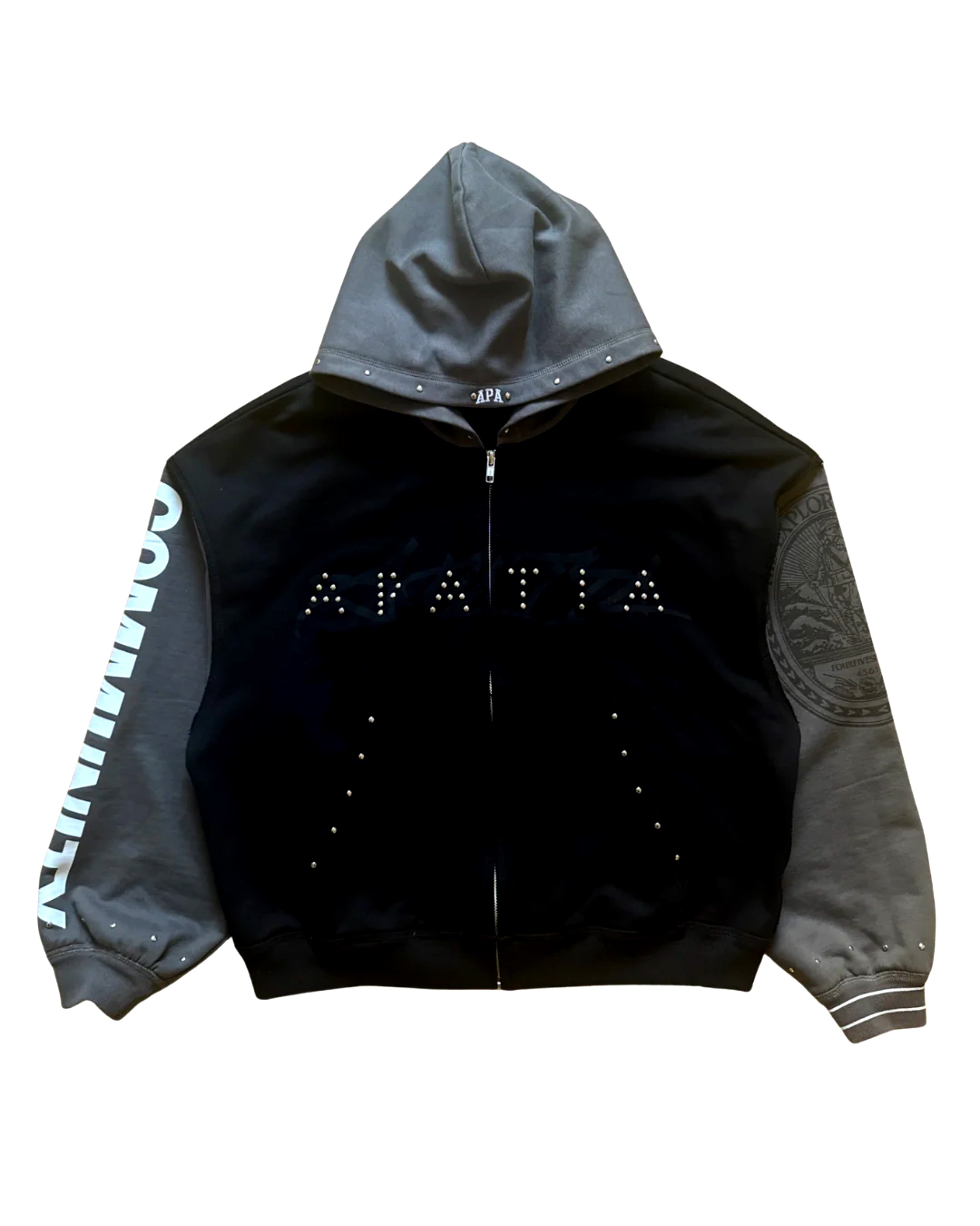 APATIA CENSORED ZIP-UP HOODIE
